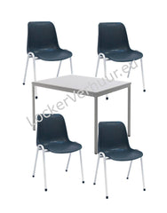 Set van kantine tafel en 4 stoelen
