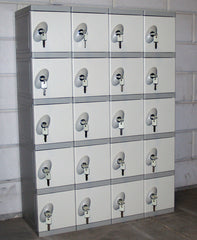 Kunststof Mini Locker met 2 EUR inbouw pandslot - blauwe deur