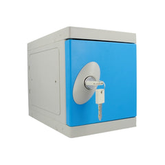 Kunststof Mini Locker met 2 EUR inbouw pandslot - blauwe deur