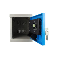 Kunststof Mini Locker met 2 EUR inbouw pandslot - blauwe deur
