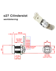 Cilinderslot - Lockerslot incl. sleutels