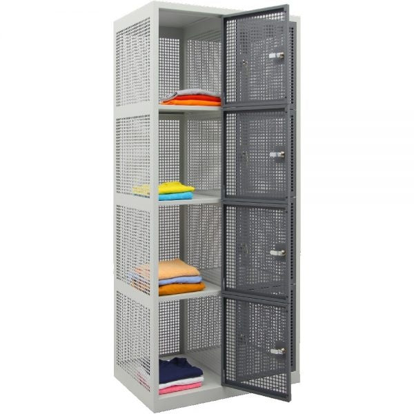 Tweekoloms gaas locker met 8 deuren