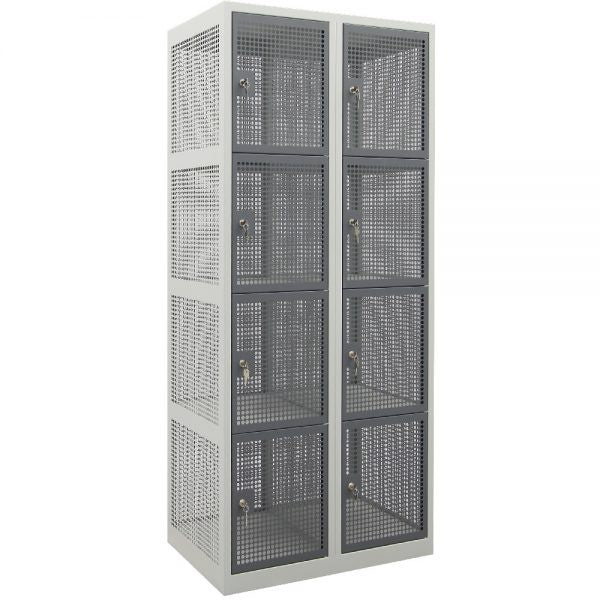 Tweekoloms gaas locker met 8 deuren