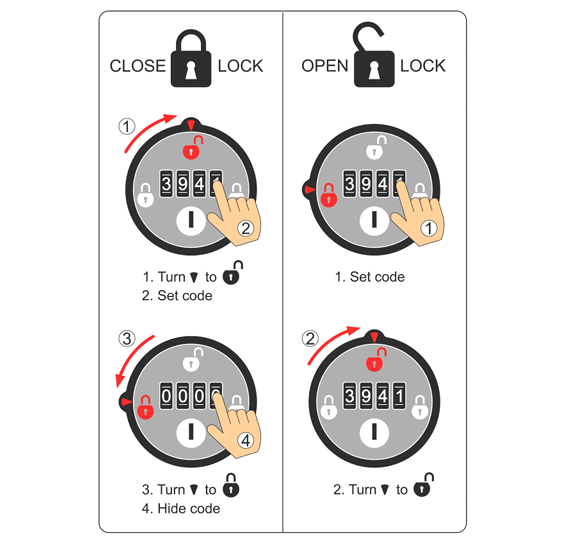 Mechanisch cijferslot - Wisselende gebruiker - Type 2112