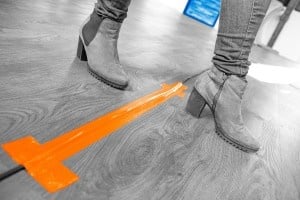 Vloertape t.b.v. 1,5 meter aanduiding